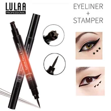 Горячая Распродажа, жидкая Черная Подводка для глаз с двойной головкой, карандаш для глаз, коричневый Кот, треугольная подводка для глаз, штамп, ручка, водостойкая, стойкий макияж для глаз, инструмент TSLM2