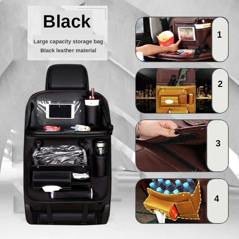 Органайзер для автомобильного сиденья из искусственной кожи сумка хранения на