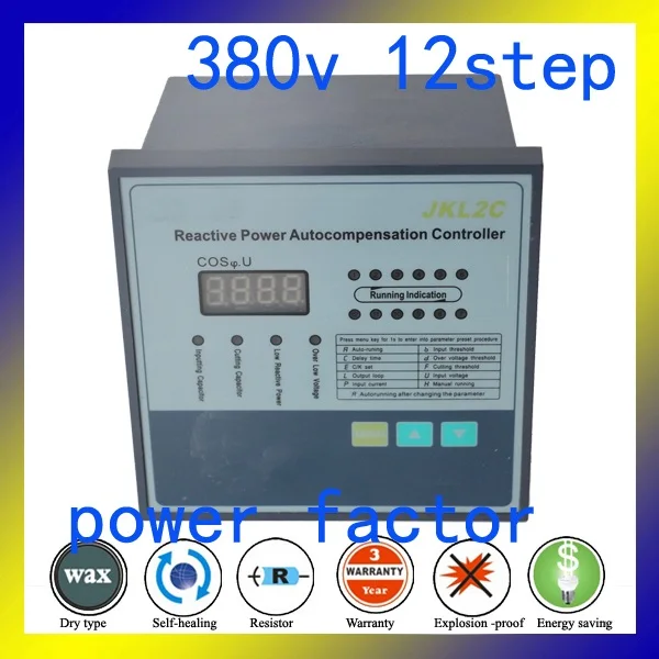 JKL5CF 380V 12 step power factor controller power factory relay for intelligent capacitor