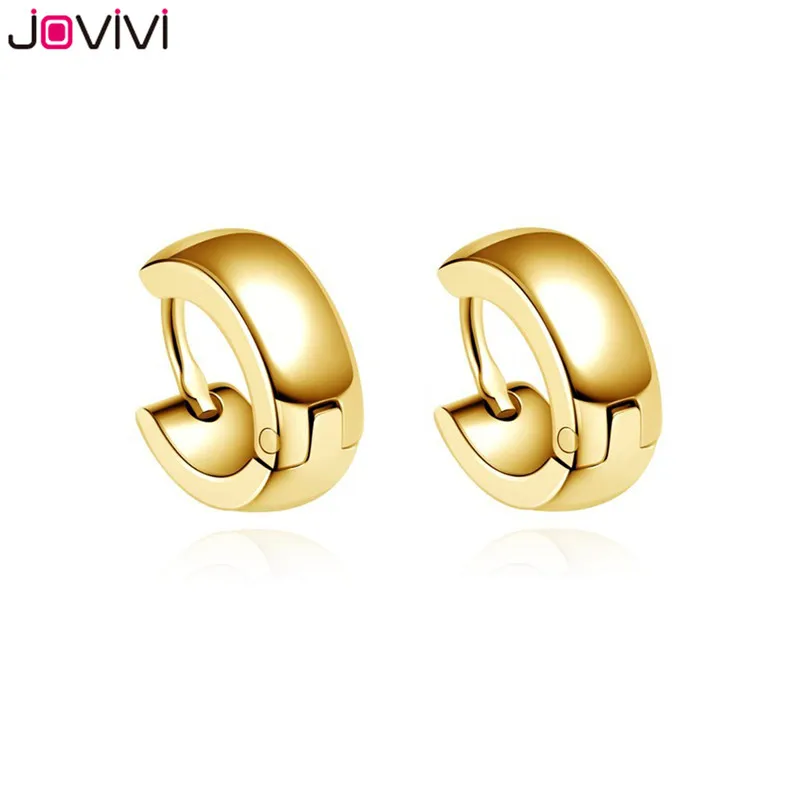 Серьги кольца JOVIVI 2x из нержавеющей стали обруч простые круглые сережки Huggie