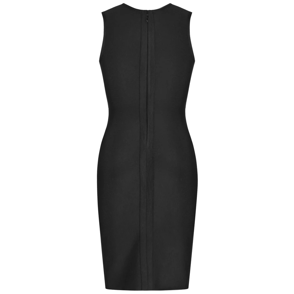 Maketina Vestido Midi бандаж женский черный v-образный вырез обвязанное платье без рукавов металлический Шипованный ремень вечерние Бандажное платье