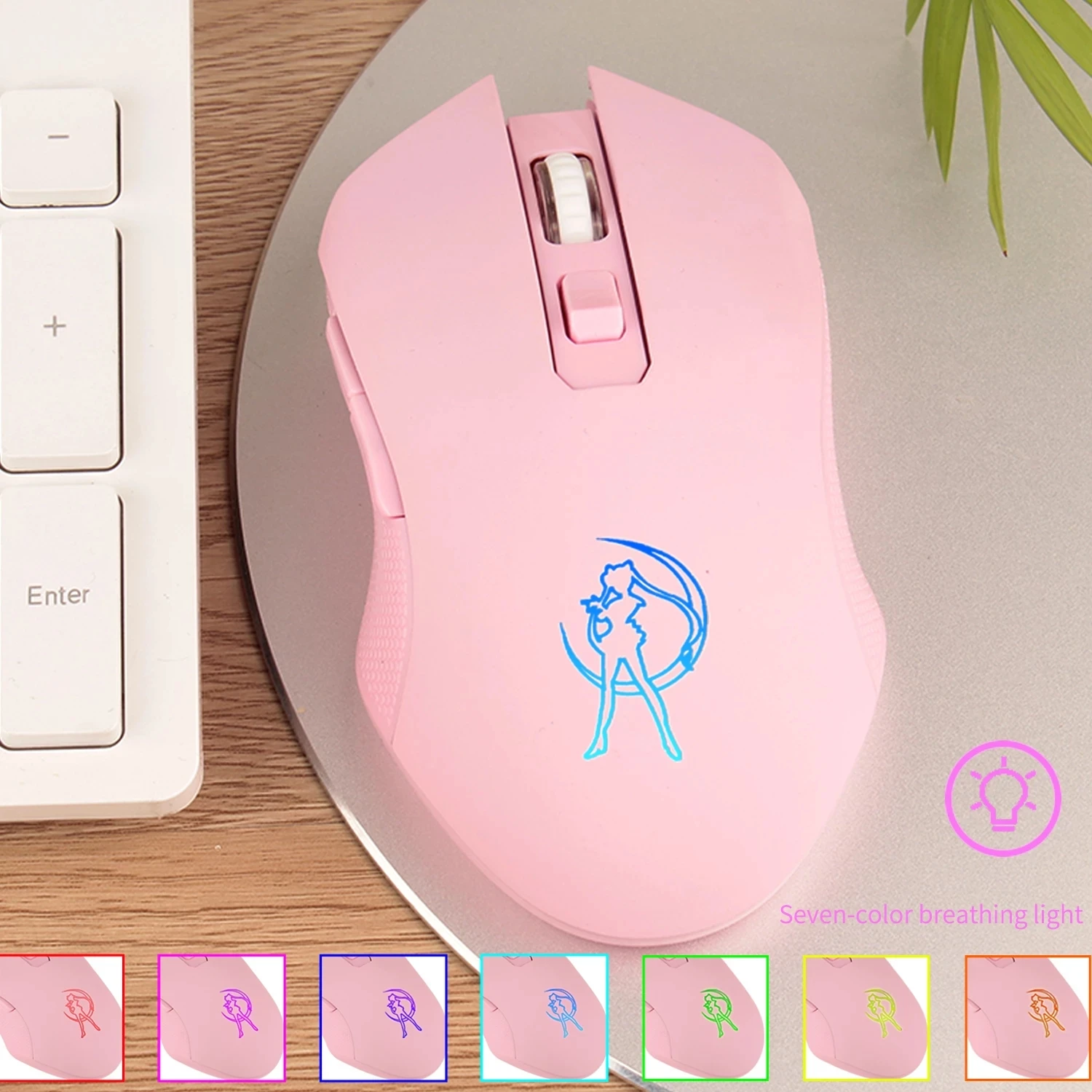 Wireless Optical Rechargeable Ergonomic Gaming Mouse 3200DPI Silent