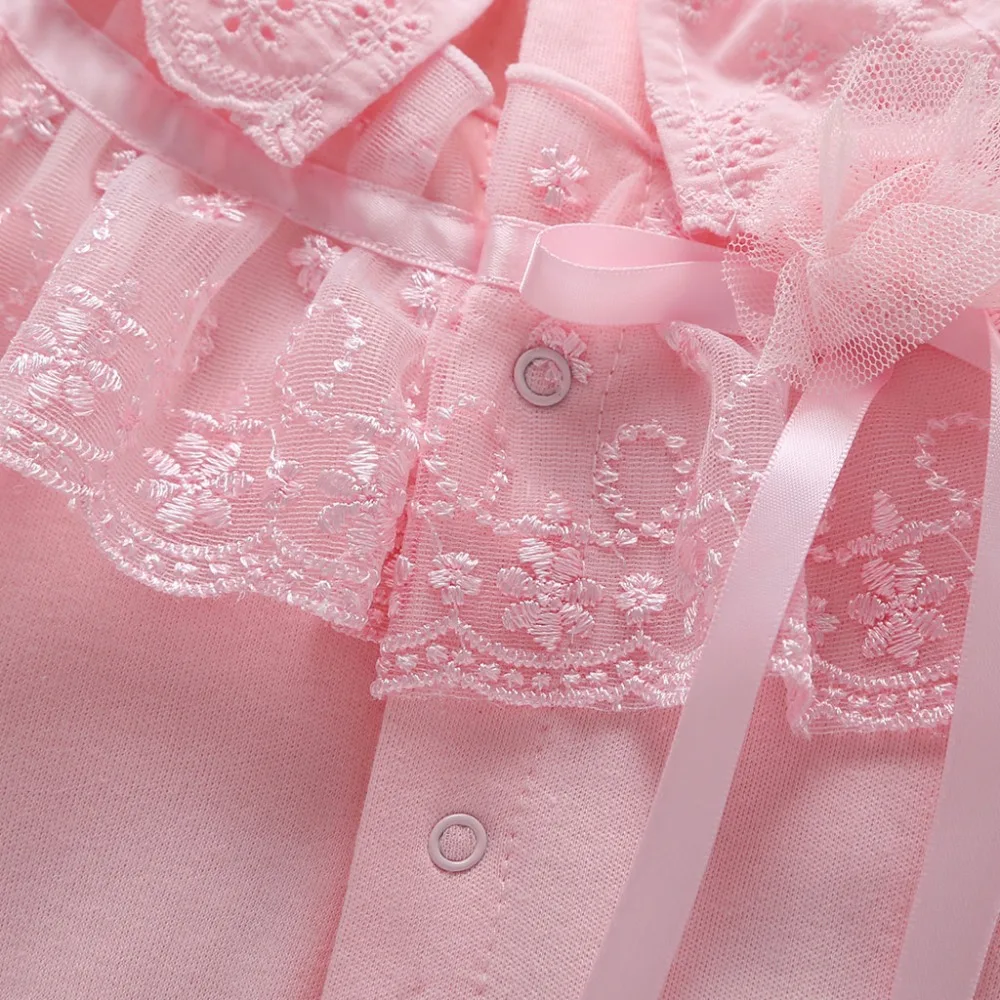 COSPOT/Детский комбинезон с длинными рукавами на весну и осень, чистый и красивый розовый кружевной милый детский для ползания, одежда для улицы 30