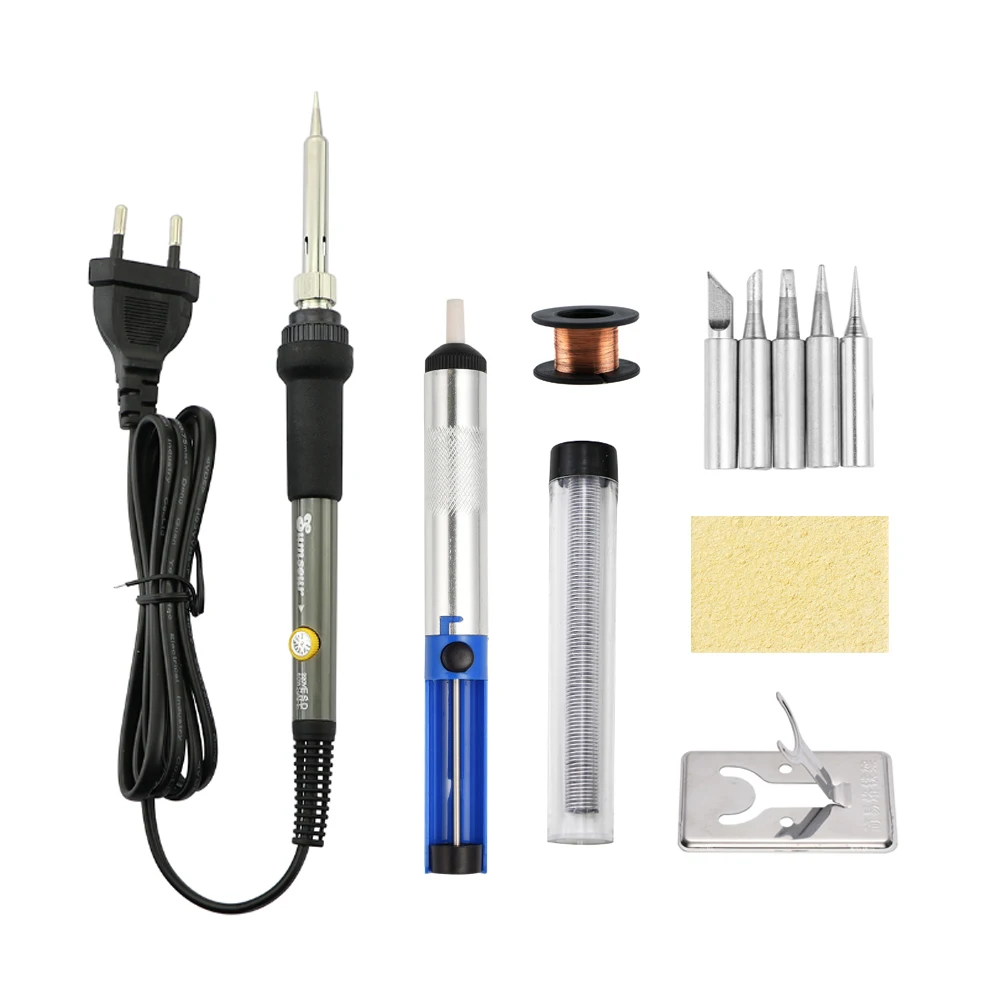 60W/80W Digital Electric Soldering Iron Kit Adjustable Temperature Mini Handle Heat Pencil Welding Tool Ceramic Heater Iron Tips inverter welder Welding Equipment