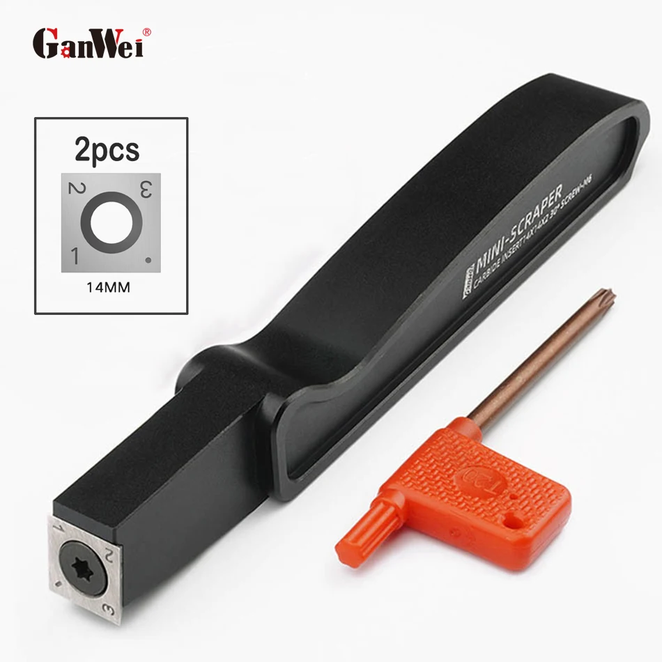 GanWei Mini Carbide Scraper Glue Scraper Deburring Tool Wood Trimming Knife Turning Knifef for Lathe Turning Woodowrking Tools