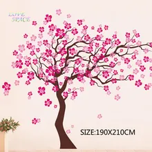 Вишневые деревья резной клейкой бумаги детская комната наклейки на стену в форме дерева птица ремень из натуральной кожи выбор цвета украшения