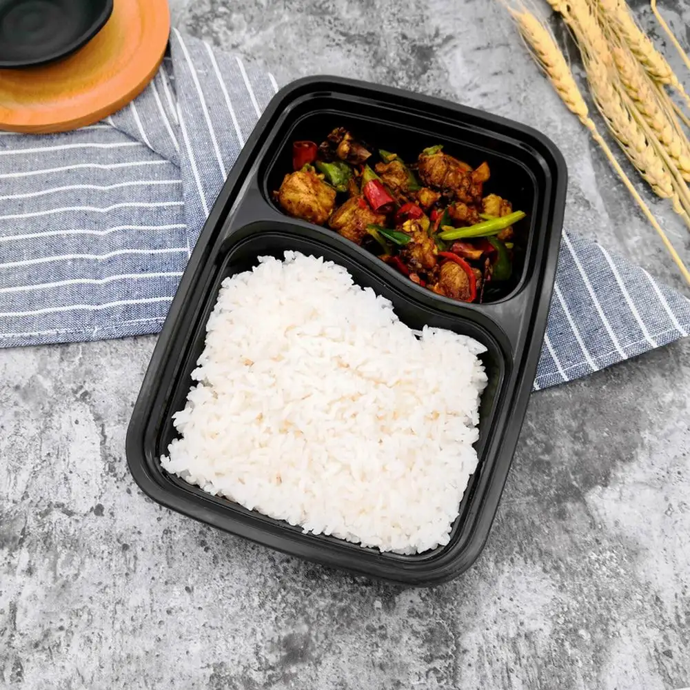 20 шт. одноразовые пластиковые контейнеры для еды 2 отделения|Одноразовые пищевые