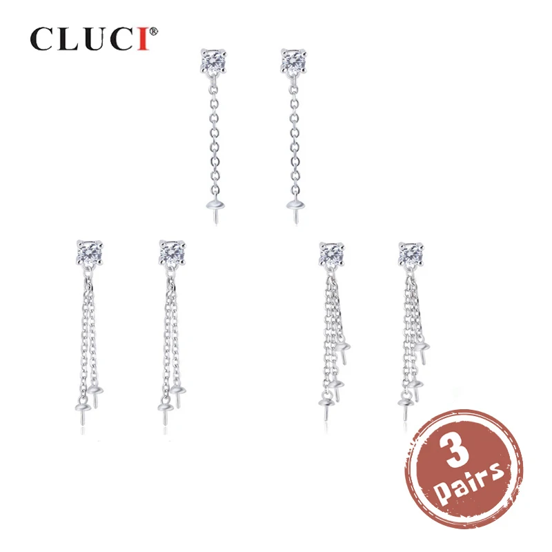 

Серебряные серьги-гвоздики CLUCI с искусственным жемчугом 925 пробы, 3 пары