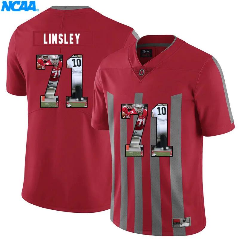 Новое поступление высокое качество майки Linsley#71 Samuel#4 колледж футболка ограниченной серии Майки S-XXXL