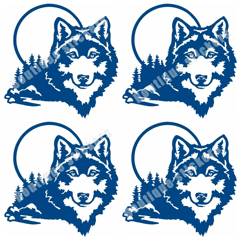 

4X Wolf Pack Hunting Beast Dog Moon Hunter Car Truck Window Vinyl Decal Sticker Popular Hot Sale Sticker Racing Sticker