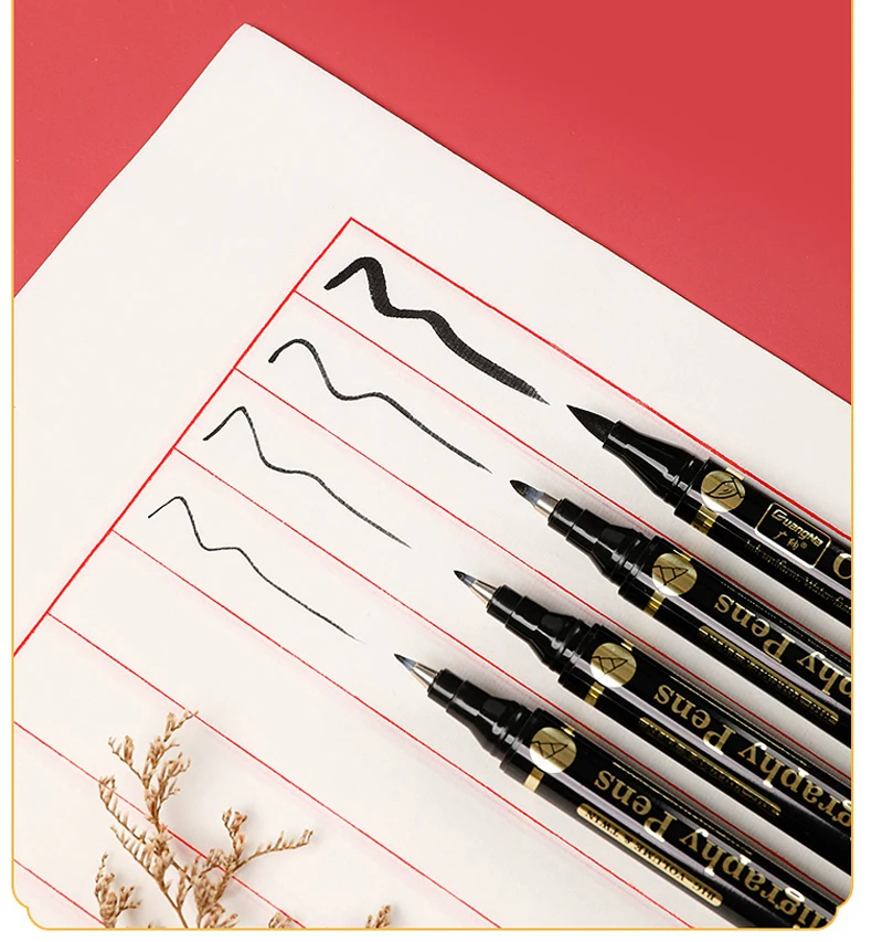 Haile 3 Teil/los Doppel Kopf Multifunktions Pinsel Stift Schwarz Tinte Kalligraphie Pinsel Stifte Set Kunst Marker 4 Größe Für Student liefert – Detail 5