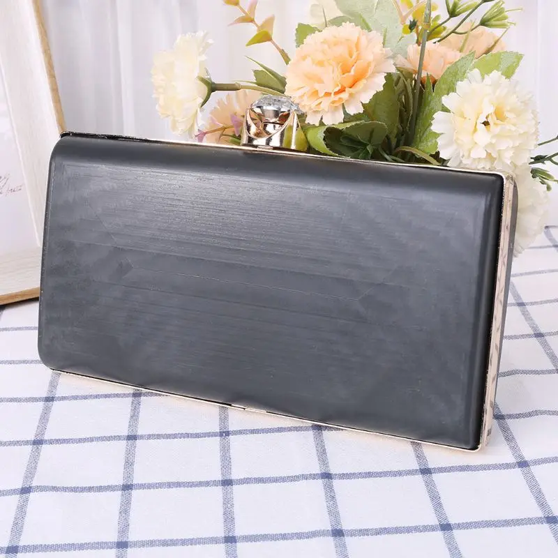 

2019 Fashion Women Purse Frame With Black Plastic Box Handbag DIY Evening Bag Wedding Party Prom Metal Clutch