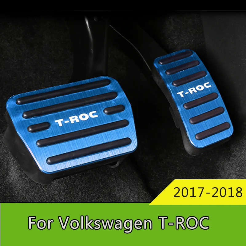 

Car Aluminum alloy Fuel Gas Pedal Brake Pedal AT Foot Pedal Accelerator Cover Pedals modification For Volkswagen T-ROC 2017 2018