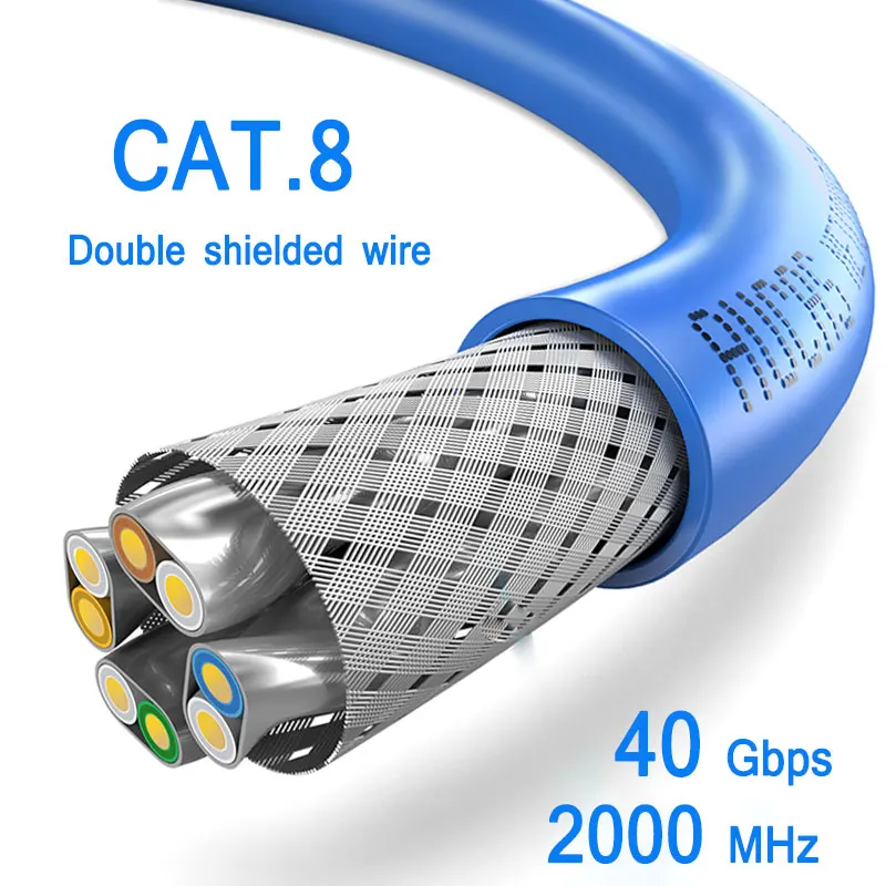 AUCAS Cat8 40 Гбит/с SFTP сверхскоростной сетевой RJ45 LSZH Lan-кабель для маршрутизатора