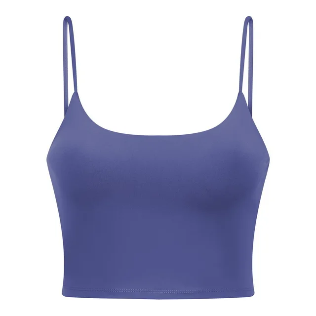 Solid Color Lulu Sport Tank Top Women Fitness Bra Yoga Vest No Rims With Chest Pad Butter Soft Beauty Back Half Sling Gym Clothe Lilac gray