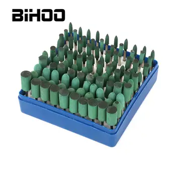 

100Pcs/Set 3mm Shank Rubber Polishing Head Set Mould Polishing Rotary Tools for Metal Wood Jewelry