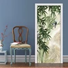 3D Door Sticker Mural Wallpaper Hand Painted Bamboo Forest Bird Picture Wall Decals Bedroom Living Room Door Stickers Home Decor ► Photo 3/6