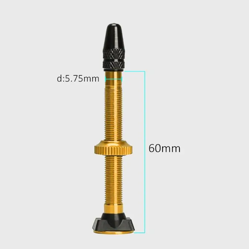 60mm 2pc Yellow 40/60 мм MTB дорожный велосипед расширитель клапаны ультра-светильник алюминиевый бескамерный клапан сердечник для велосипеда бескамерные шины запчасти для велосипеда - Цвет: 60mm 2pc Yellow