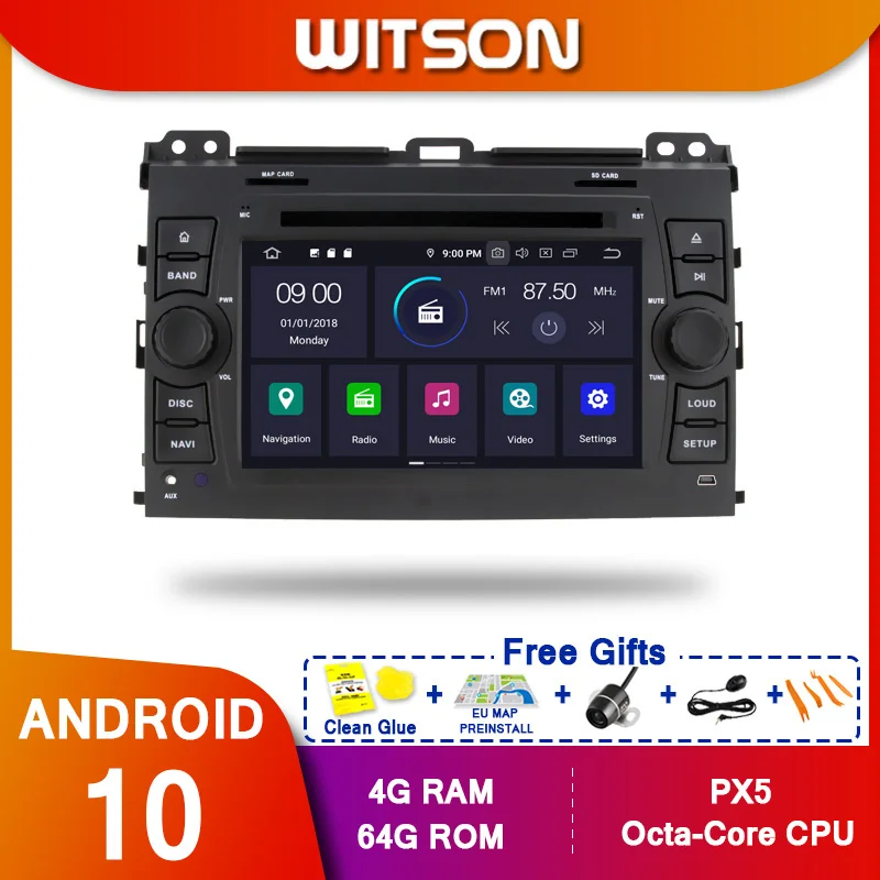 WITSON Android 10 0 Восьмиядерный (Восьмиядерный) Автомобильный Dvd GPS плеер для TOYOTA PRADO 120 4