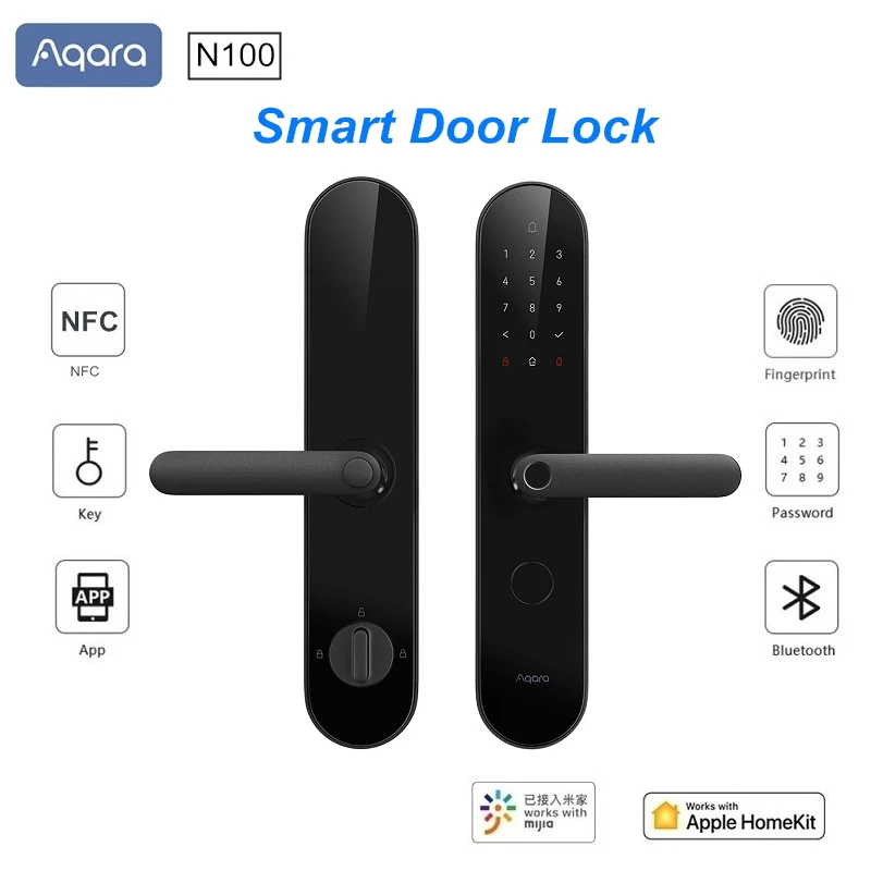 Умный дверной замок Aqara N100 отпечаток пальца Bluetooth разблокировка паролем работает