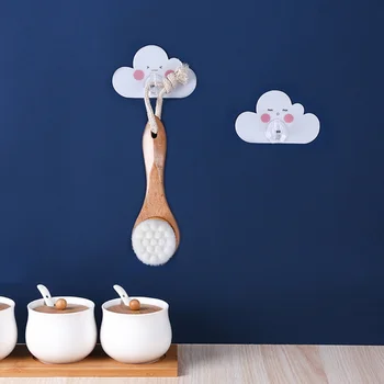 

4pcs/set Household Cloud Shape Cute Concise Super Glue Hook Practical Multi-functional Hook cloud shape hook . 11