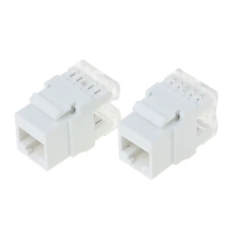 2Pcs UTP CAT6A Network Module Information Socket RJ45 Keystone Connector Cable Adapter Keystone Jack 10166