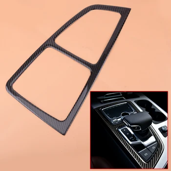 

New Resin Rubber Carbon Fiber Texture Interior Gear Shift Box Panel Sticker Cover Frame fit for Audi Q7 2016 2017 2018
