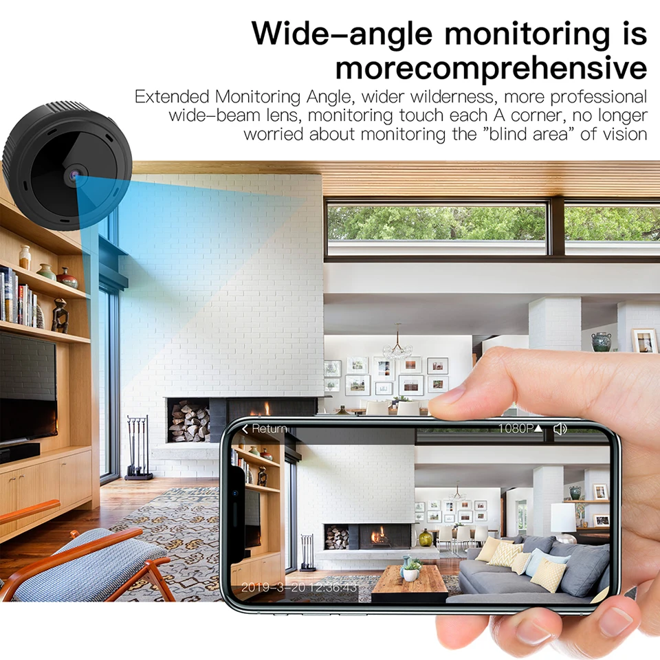  Electop Mini WiFi Camera 1080P IR Night Vision Home Security IP Camera CCTV Motion Detection Baby M - 4.00007E+12