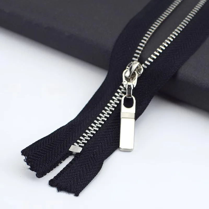 black silver Meetee 3 шт 3#20/25/30 см металлическая молния Медь зуб Closeend застежка-молния одежда джинсы карман на молнии сумки кошелек ремонт аксессуар - Цвет: black silver
