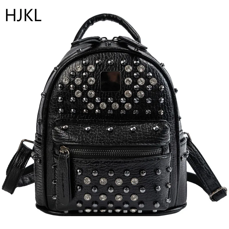 

Women Mini Backpack 2020 Fashion Small High Quality Pu Leather Rivet Backpacks for Teenager Girls Female Shoulder Bag Schoolbag
