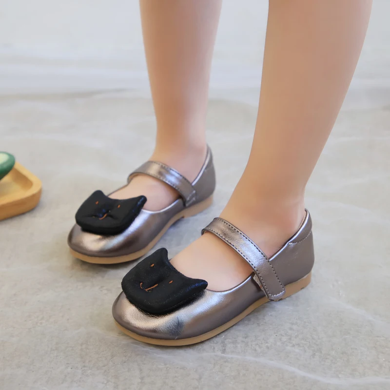 CYSINCOS Kids Flat Shoes Toddler Girls Fashion Cartoon Cat Princess Shoes Soft Bottom Breathable Baby Little Girl Casual Shoes