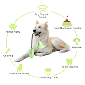 

Multifunction Pet Molar Bite Dog Toys Rubber Chew Ball Cleaning Teeth Safe Elasticity TPR Soft Puppy Suction Cup Biting Dog Toy