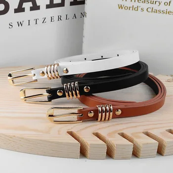 

Hot PU Leather Dress Belt Woman Casual Vintage Women's Brand Belt All-Match Waist Rope Fine Belts For Female