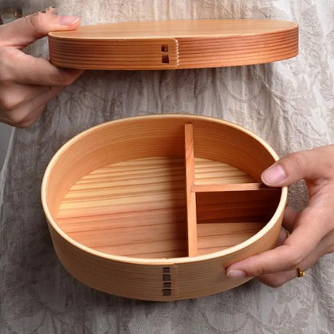 Посуда для студентов деревянный Ланч-бокс прочный деревянный Bento box японский стиль один человек коробка для хранения продуктов