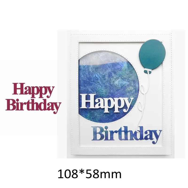 Special Happy Birthday Sentence Words Alphabet Metal Cutting Dies DIY Greeting Cards Stencil Scrapbooking Craft New Die Cut - Цвет: 2