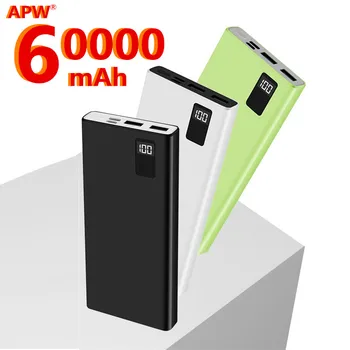 

Power Bank 60000mAh LED Portable Charging PowerBank External Battery Pack Mobile Phone USB Charger For Samsung Xiaomi Mi9 8