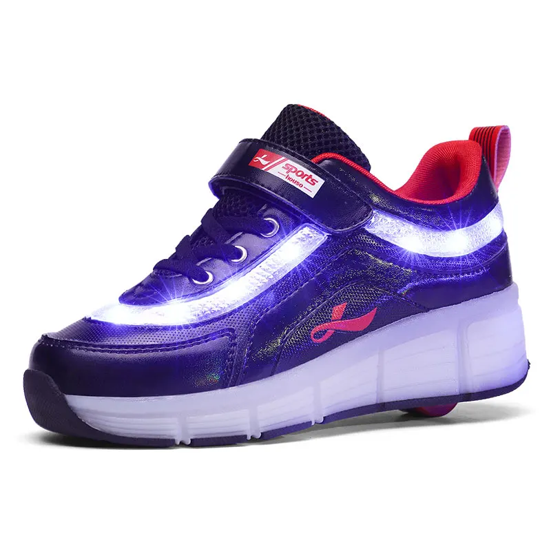 Kaufen ULKNN Kinder Kleinkind Licht Up LED Räder Skate USB Schuhe Mode Kinder Turnschuhe Kinder marke licht Schuhe A911