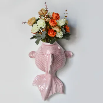 

Wall Vases Decorations Home Decor Nordic Decoration Baby Innovating Dream Catcher Creative Ceramic Swimming Fish Modern Animal