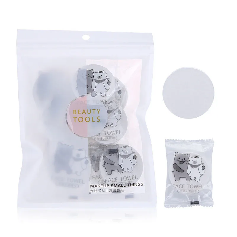 Disposable 10 Pack / Bag Compressed Facial Cleanser Candy Towel Nonwoven Cloth Cleaning Facial Beauty Tool B2061