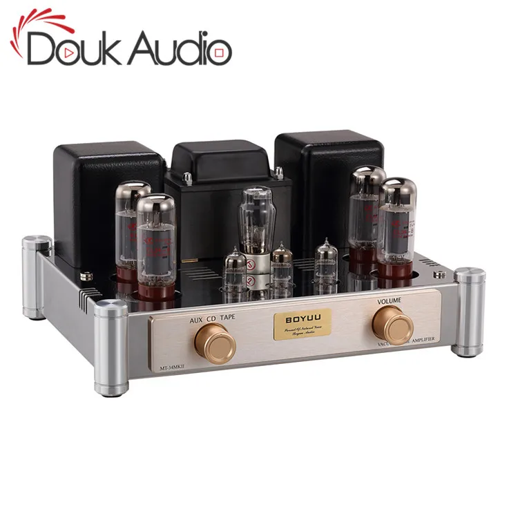 Douk аудио Hi-end стерео EL34 вакуумный ламповый усилитель класса A HiFi Push-pull Интегрированный усилитель мощности 2*35 Вт