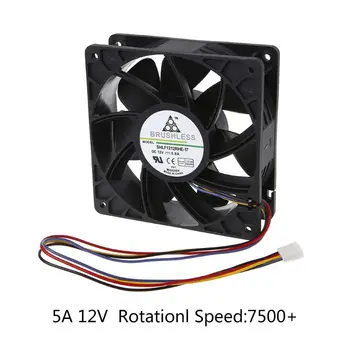 

Cooling Fan 12038 12V 5A Dual Ball Bearing Brushless 4Pin Computer Server Case S7 S9 D3 L3 E9 T9 PFC1212DE N84A