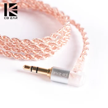 

KB EAR 4 core copper cable with metal 2pin QDC 3.5mm Connector with mic Use For ZS10 PRO ZSN PRO AS16 ZSN AS10