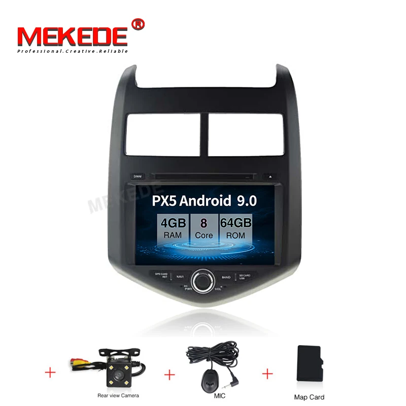 64G add camera MEKEDE 4G+ 64G Android 9,0 автомобильный Радио dvd-плеер мультимедиа для Chevrolet Aveo 2 2011- gps wifi BT Видео Стерео навигация - Цвет: 64G add camera