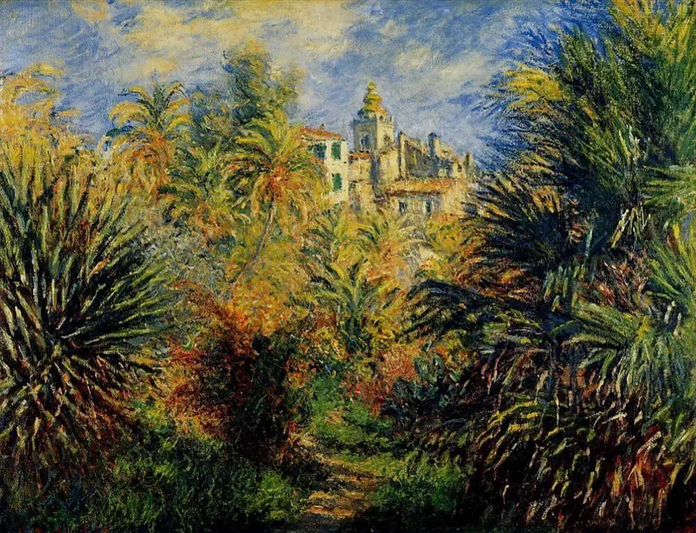 8 картин ручной работы-Moreno Garden at Bordighera II сад Клода Мона-картина маслом на холсте-домашний декор качество