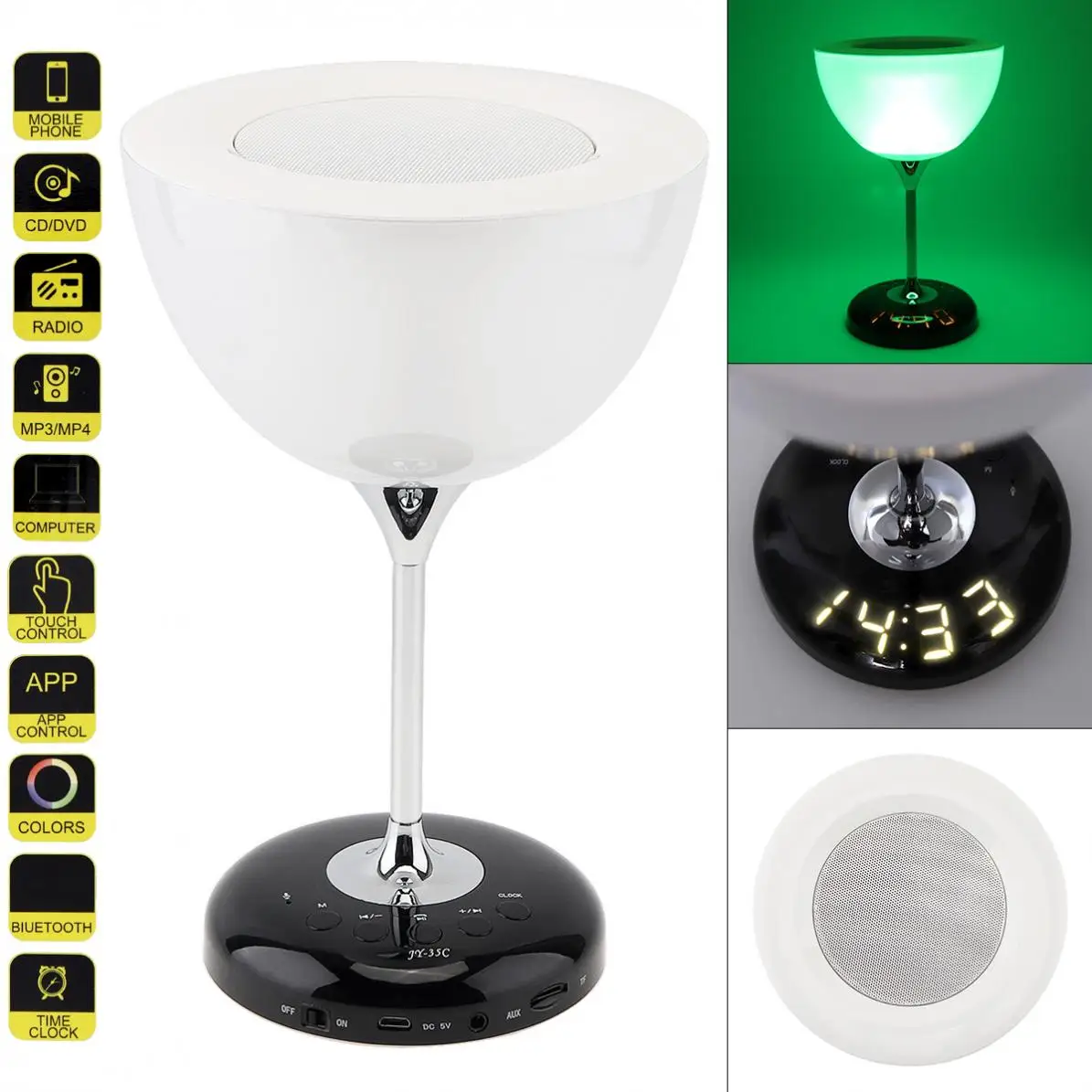 Wireless Bluetooth-compatible Speaker 2000mAh TF Card with 8 Lighting Modes and Hands-free Calls for Bar / Hotel Home Office | Электроника