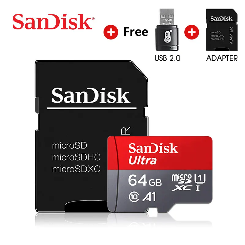 SanDisk Micro SD карта 16 ГБ 32 ГБ 64 Гб 128 ГБ 256 Гб карта памяти C10 U1 A1 флэш-карта памяти Micro SD для телефона компьютера SDXC SDHC