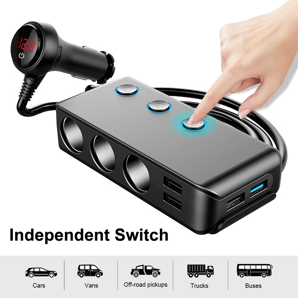 Автомобильный прикуриватель 4 USB-порта универсальное автомобильное зарядное