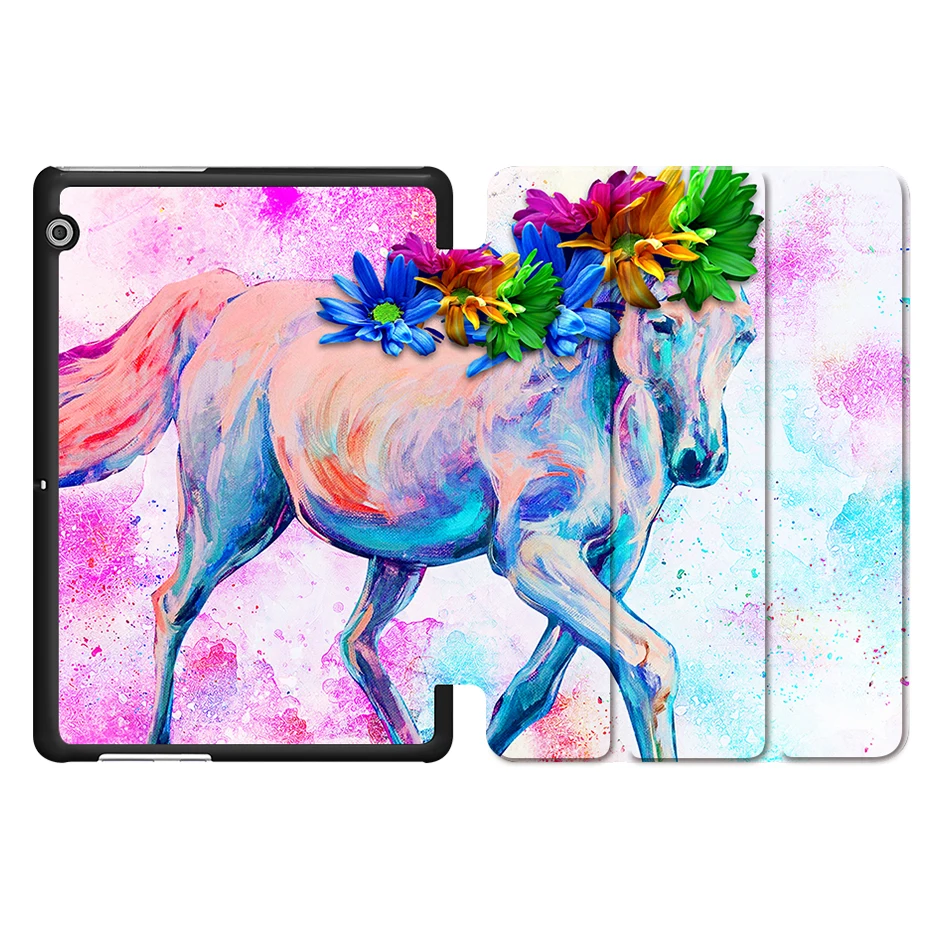 MTT из искусственной кожи флип-чехол для huawei MediaPad T3 10 AGS-L09 AGS-L03 Honor Pad 2 9,6 дюймов Чехол с трехслойной подставкой чехол для планшета Funda - Цвет: HW12