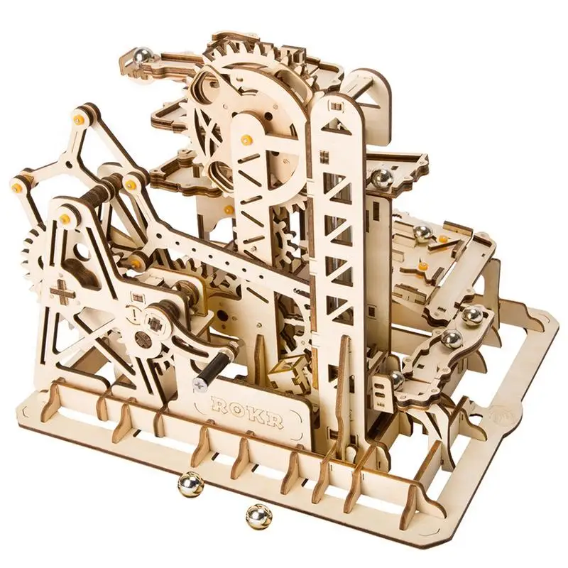 

3D Puzzle Toy Tower Coaster Wooden Model Mechanical Gear Toy DIY Children's Educational Stereo Assembly Toy Friend Birthday Gift
