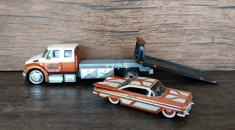 1: 64 пропорциональный литой трейлер Chevrolet Inpal бортовой грузовик транспортер сплав Модель автомобиля игрушки